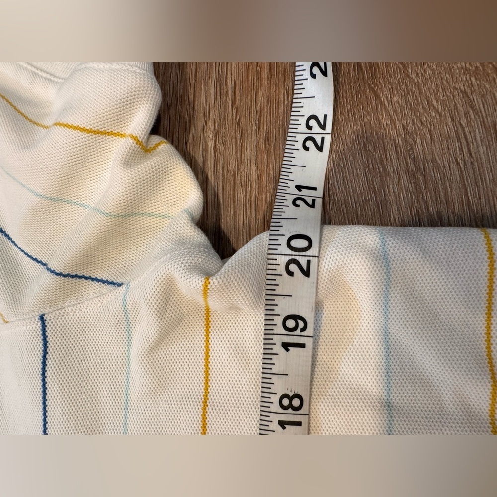Patagonia Men’s White Striped Organic Cotton Polo T-Shirt Medium - Picture 4 of 5
